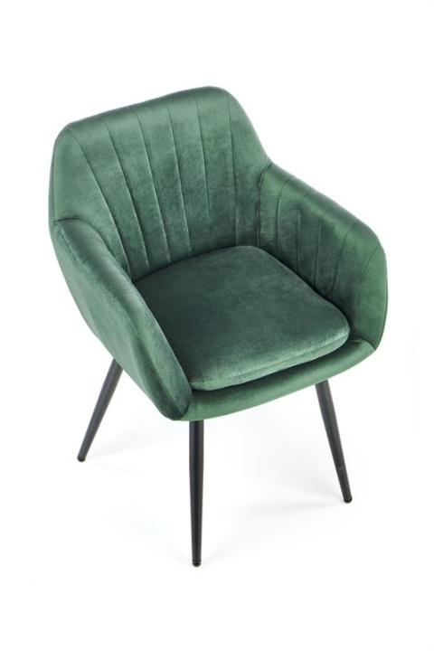 Halmar K429 krzesło do jadalni ciemny zielony tkanina velvet / stal Halmar K429 krzesło do jadalni ciemny zielony tkanina velvet / stal