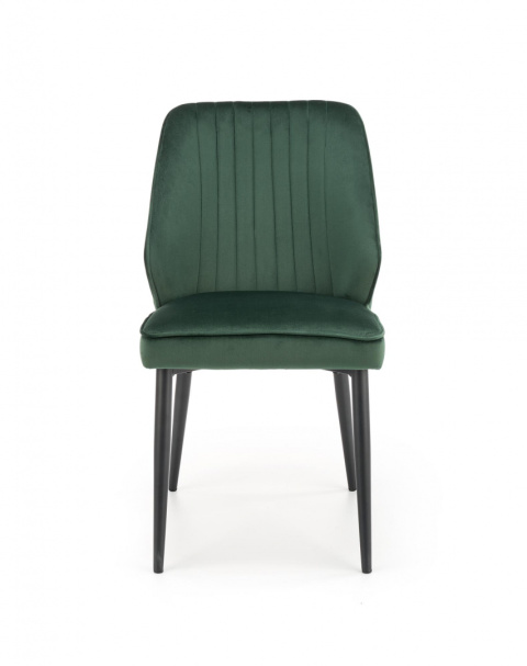 Halmar K432 krzesło do jadalni ciemny zielony tkanina velvet / stal malowana Halmar K432 krzesło do jadalni ciemny zielony tkanina velvet / stal malowana