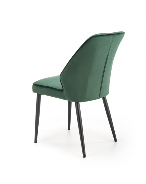 Halmar K432 krzesło do jadalni ciemny zielony tkanina velvet / stal malowana Halmar K432 krzesło do jadalni ciemny zielony tkanina velvet / stal malowana