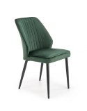 Halmar K432 krzesło do jadalni ciemny zielony tkanina velvet / stal malowana