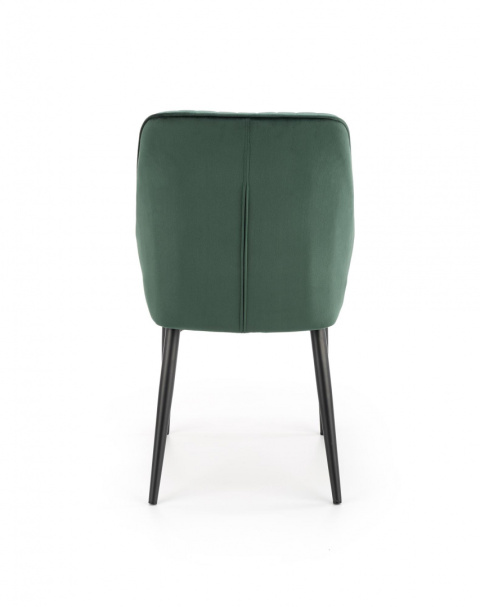Halmar K432 krzesło do jadalni ciemny zielony tkanina velvet / stal malowana Halmar K432 krzesło do jadalni ciemny zielony tkanina velvet / stal malowana