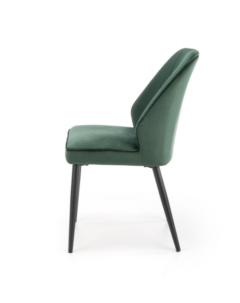 Halmar K432 krzesło do jadalni ciemny zielony tkanina velvet / stal malowana Halmar K432 krzesło do jadalni ciemny zielony tkanina velvet / stal malowana