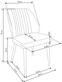 Halmar K432 krzesło do jadalni popielaty materiał: tkanina velvet / stal