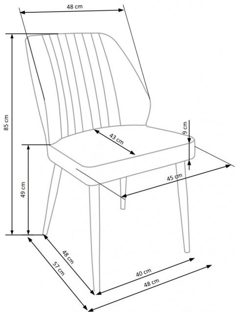 Halmar K432 krzesło do jadalni popielaty materiał: tkanina velvet / stal Halmar K432 krzesło do jadalni popielaty materiał: tkanina velvet / stal
