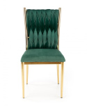 Halmar K436 krzesło do jadalni ciemny zielony/złoty, tkanina velvet / stal chromowana, Halmar K436 krzesło do jadalni ciemny zielony/złoty, tkanina velvet / stal chromowana,