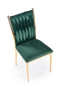 Halmar K436 krzesło do jadalni ciemny zielony/złoty, tkanina velvet / stal chromowana, Halmar K436 krzesło do jadalni ciemny zielony/złoty, tkanina velvet / stal chromowana,