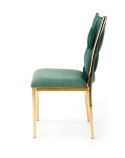 Halmar K436 krzesło do jadalni ciemny zielony/złoty, tkanina velvet / stal chromowana,