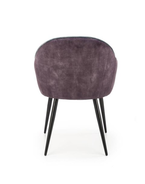 Halmar K440 krzesło do jadalni ciemny popiel/niebieski tkanina velvet / stal malowana Halmar K440 krzesło do jadalni ciemny popiel/niebieski tkanina velvet / stal malowana