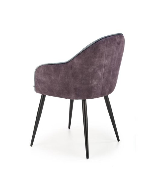 Halmar K440 krzesło do jadalni ciemny popiel/niebieski tkanina velvet / stal malowana Halmar K440 krzesło do jadalni ciemny popiel/niebieski tkanina velvet / stal malowana