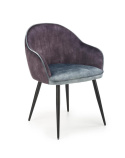 Halmar K440 krzesło do jadalni ciemny popiel/niebieski tkanina velvet / stal malowana Halmar K440 krzesło do jadalni ciemny popiel/niebieski tkanina velvet / stal malowana
