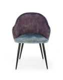 Halmar K440 krzesło do jadalni ciemny popiel/niebieski tkanina velvet / stal malowana Halmar K440 krzesło do jadalni ciemny popiel/niebieski tkanina velvet / stal malowana