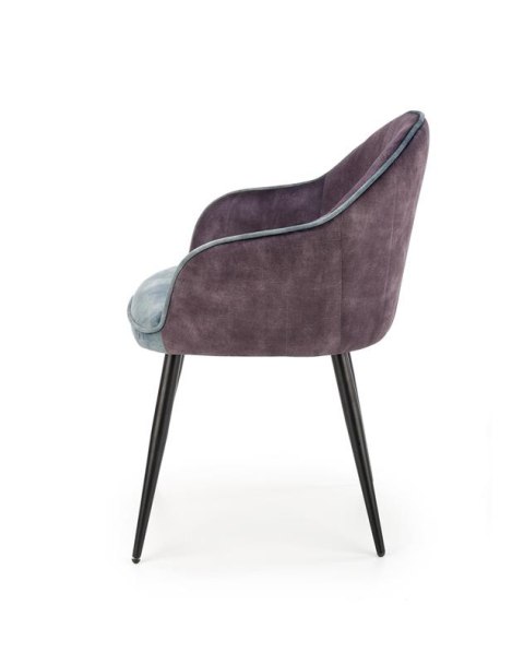 Halmar K440 krzesło do jadalni ciemny popiel/niebieski tkanina velvet / stal malowana Halmar K440 krzesło do jadalni ciemny popiel/niebieski tkanina velvet / stal malowana