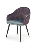 Halmar K440 krzesło do jadalni ciemny popiel/niebieski tkanina velvet / stal malowana Halmar K440 krzesło do jadalni ciemny popiel/niebieski tkanina velvet / stal malowana