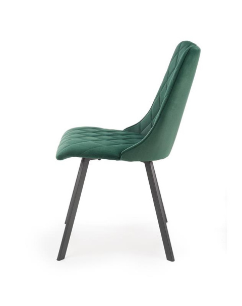 Halmar K450 krzesło ciemny zielony tkanina velvet / stal malowana Halmar K450 krzesło ciemny zielony tkanina velvet / stal malowana