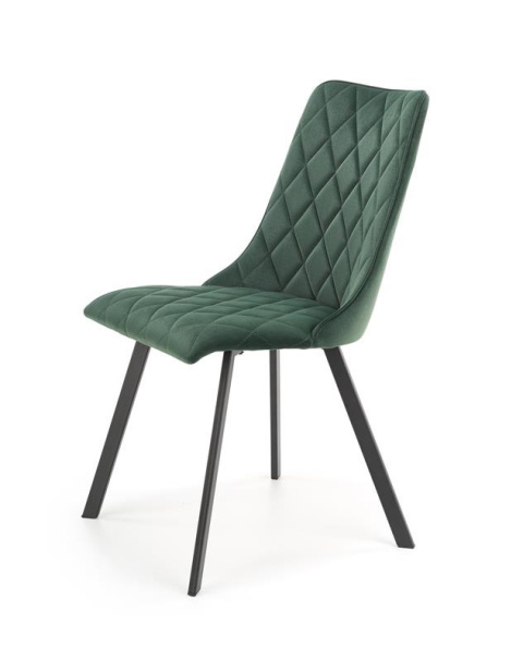 Halmar K450 krzesło ciemny zielony tkanina velvet / stal malowana Halmar K450 krzesło ciemny zielony tkanina velvet / stal malowana