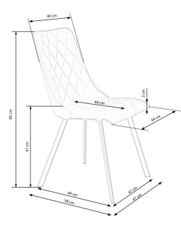 Halmar K450 krzesło granatowy tkanina velvet / stal malowana