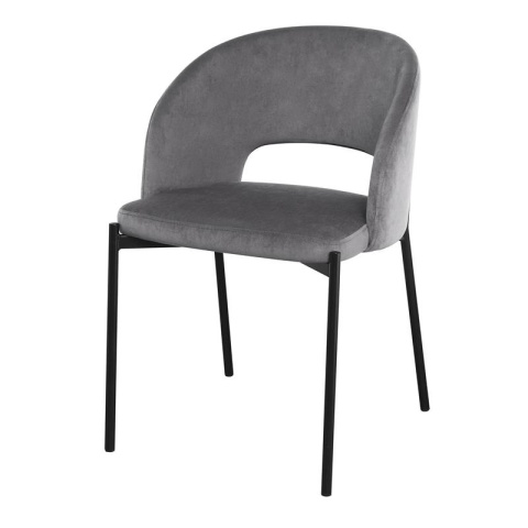 Halmar K455 krzesło popielaty tkanina velvet / stelaż czarny Halmar K455 krzesło popielaty tkanina velvet / stelaż czarny