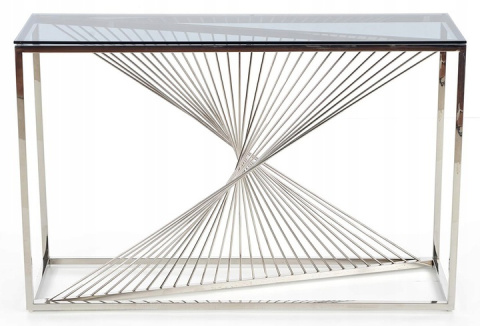 Halmar KN4 konsolka, stelaż stal chromowana - srebrny, szkło - dymiony 120x40 Halmar KN4 konsolka, stelaż stal chromowana - srebrny, szkło - dymiony 120x40