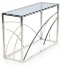 Halmar konsolka KN5 stelaż stal chromowana - srebrny, szkło - dymiony 120x40 do salonu przedpokoju pokoju Halmar konsolka KN5 stelaż stal chromowana - srebrny, szkło - dymiony 120x40 do salonu przedpokoju pokoju