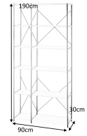 REGAŁ REG19 Halmar okleinowana płyta meblowa DĄB SONOMA / stal malowana proszkowo CZARNY 90x30