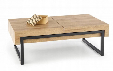 Halmar ława ze schowkiem CLARA MDF okleinowany dąb złoty/czarny stal malowana proszkowo 110x60 Halmar ława ze schowkiem CLARA MDF okleinowany dąb złoty/czarny stal malowana proszkowo 110x60
