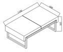 Halmar ława ze schowkiem CLARA MDF okleinowany dąb złoty/czarny stal malowana proszkowo 110x60 Halmar ława ze schowkiem CLARA MDF okleinowany dąb złoty/czarny stal malowana proszkowo 110x60