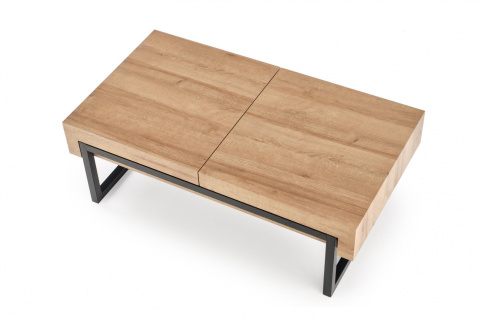 Halmar ława ze schowkiem CLARA MDF okleinowany dąb złoty/czarny stal malowana proszkowo 110x60 Halmar ława ze schowkiem CLARA MDF okleinowany dąb złoty/czarny stal malowana proszkowo 110x60