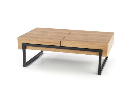 Halmar ława ze schowkiem CLARA MDF okleinowany dąb złoty/czarny stal malowana proszkowo 110x60 Halmar ława ze schowkiem CLARA MDF okleinowany dąb złoty/czarny stal malowana proszkowo 110x60