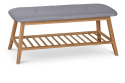 Halmar ławka tapicerowana ST15 / stojak na buty lite drewno bambus - tkanina popielaty 100x30 Halmar ławka tapicerowana ST15 / stojak na buty lite drewno bambus - tkanina popielaty 100x30