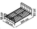 HALMAR łóżko LINDA 120x200 czarne stal malowana proszkowo - łoże do sypialni - do materaca 120 x 200 cm