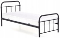 HALMAR łóżko pojedyncze LINDA 90x200 czarne - stal malowana proszkowo, do materaca 90 x 200 cm HALMAR łóżko pojedyncze LINDA 90x200 czarne - stal malowana proszkowo, do materaca 90 x 200 cm
