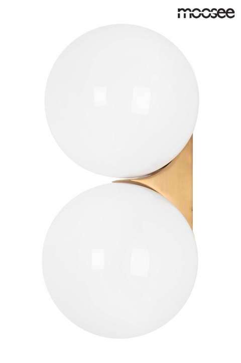 Moosee MOOSEE Kinkiet lampa ścienna BOLL TWIN stal złota klosze szkło mleczne 2xG9 Moosee MOOSEE Kinkiet lampa ścienna BOLL TWIN stal złota klosze szkło mleczne 2xG9