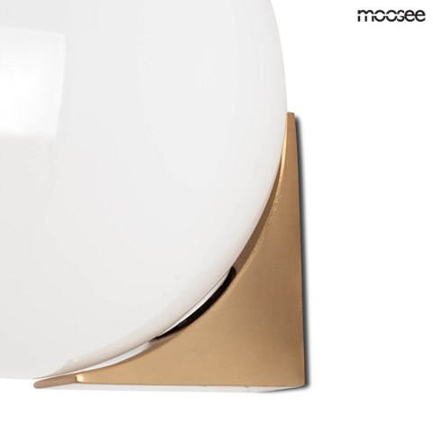 LAMPA ŚCIENNA KINKIET BOLL KULA stal ZŁOTA klosz SZKŁO MLECZNE G9 Moosee MOOSEE LAMPA ŚCIENNA KINKIET BOLL KULA stal ZŁOTA klosz SZKŁO MLECZNE G9 Moosee MOOSEE