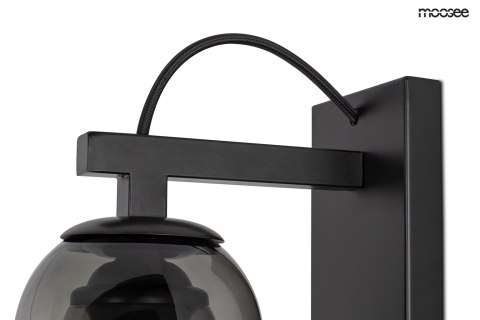 Moosee MOOSEE Kinkiet lampa ścienna RADON czarna stal klosze szkło dymiony Moosee MOOSEE Kinkiet lampa ścienna RADON czarna stal klosze szkło dymiony
