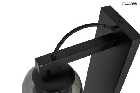 Moosee MOOSEE Kinkiet lampa ścienna RADON czarna stal klosze szkło dymiony Moosee MOOSEE Kinkiet lampa ścienna RADON czarna stal klosze szkło dymiony