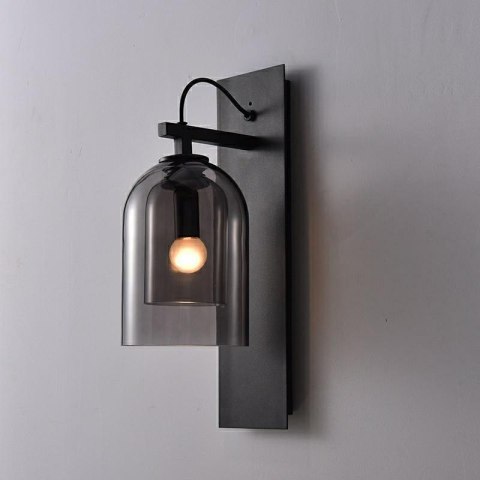 Moosee MOOSEE Kinkiet lampa ścienna RADON czarna stal klosze szkło dymiony Moosee MOOSEE Kinkiet lampa ścienna RADON czarna stal klosze szkło dymiony