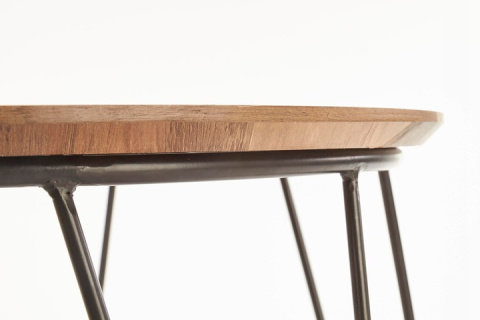 ŁAWA OKRĄGŁA NUBIRA HALMAR stelaż stal malowana - czarny blat MDF laminowany orzech okrągły stolik okolicznościowy fi60 ŁAWA OKRĄGŁA NUBIRA HALMAR stelaż stal malowana - czarny blat MDF laminowany orzech okrągły stolik okolicznościowy fi60