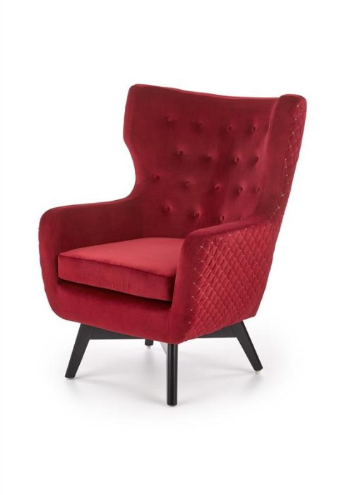 Halmar MARVEL fotel wypoczynkowy bordowy / czarny materiał: tkanina velvet / drewno lite Halmar MARVEL fotel wypoczynkowy bordowy / czarny materiał: tkanina velvet / drewno lite