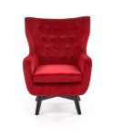 Halmar MARVEL fotel wypoczynkowy bordowy / czarny materiał: tkanina velvet / drewno lite