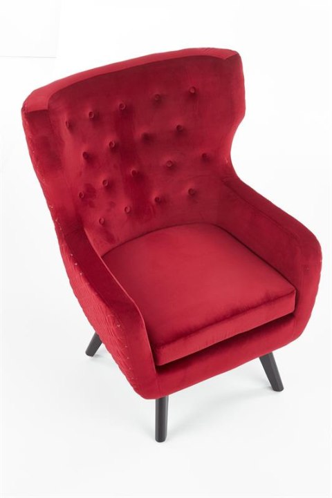 Halmar MARVEL fotel wypoczynkowy bordowy / czarny materiał: tkanina velvet / drewno lite Halmar MARVEL fotel wypoczynkowy bordowy / czarny materiał: tkanina velvet / drewno lite