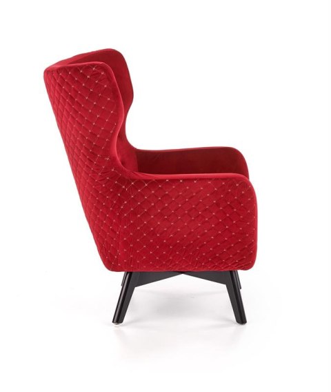 Halmar MARVEL fotel wypoczynkowy bordowy / czarny materiał: tkanina velvet / drewno lite Halmar MARVEL fotel wypoczynkowy bordowy / czarny materiał: tkanina velvet / drewno lite