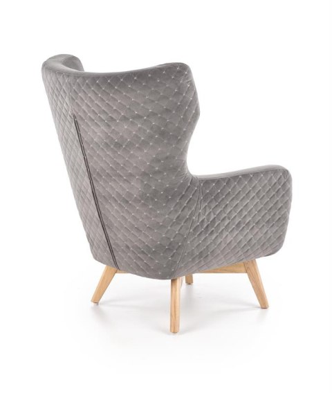 Halmar MARVEL fotel wypoczynkowy popielaty /czarny materiał: tkanina velvet / drewno lite Halmar MARVEL fotel wypoczynkowy popielaty /czarny materiał: tkanina velvet / drewno lite