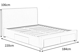 Halmar łóżko dwuosobowe MODENA 180 z szufladami popiel tkanina do sypialni