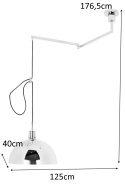LAMPA WISZĄCA ROTA 360 SREBRNY CHROM - REGULOWANY SREBRNY stelaż CZARNY kabel SREBRNY klosz E27 King Home LAMPA WISZĄCA ROTA 360 SREBRNY CHROM - REGULOWANY SREBRNY stelaż CZARNY kabel SREBRNY klosz E27 King Home