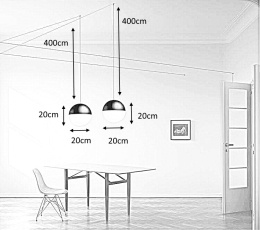 Moosee MOOSEE Kinkiet lampa ścienna wisząca BOWL DUO czarno biała E27