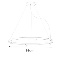 Moosee MOOSEE lampa wisząca LED CIRCLE SPOT 98 BLACK grafitowa stal nierdzewna akryl dodatkowe punkty światła