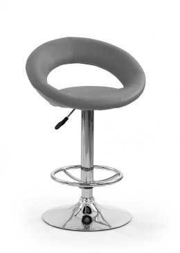 Halmar hoker Krzesło barowe H15 popiel eco skóra podstawa stal chromowana regulowana wysokość z podpórką na nogi