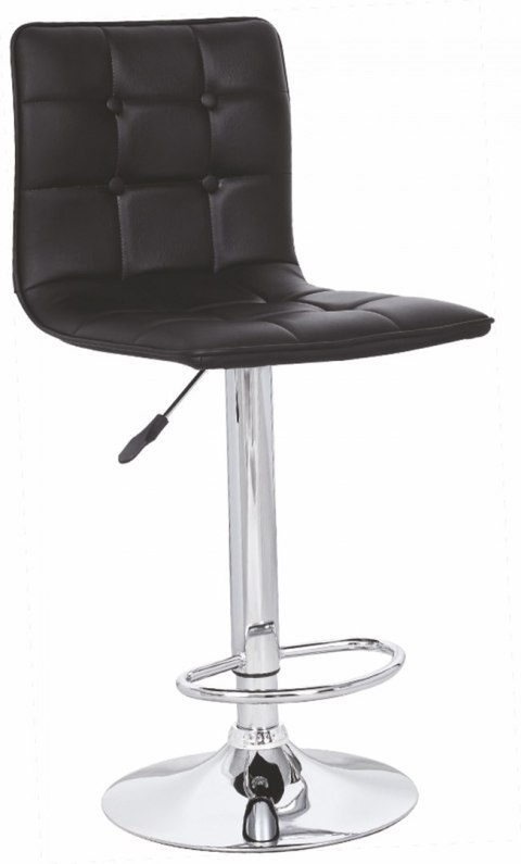 Halmar H29 hoker czarny/chrom ekoskóra/stal chromowana Halmar H29 hoker czarny/chrom ekoskóra/stal chromowana