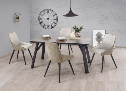 Halmar HALIFAX stół prostokątny 160x90 jasny beton MDF laminowany nogi stal malowana proszkowo czarny Halmar HALIFAX stół prostokątny 160x90 jasny beton MDF laminowany nogi stal malowana proszkowo czarny