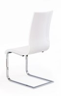 Halmar K104 krzesło na płozach biały / biały ekoskóra